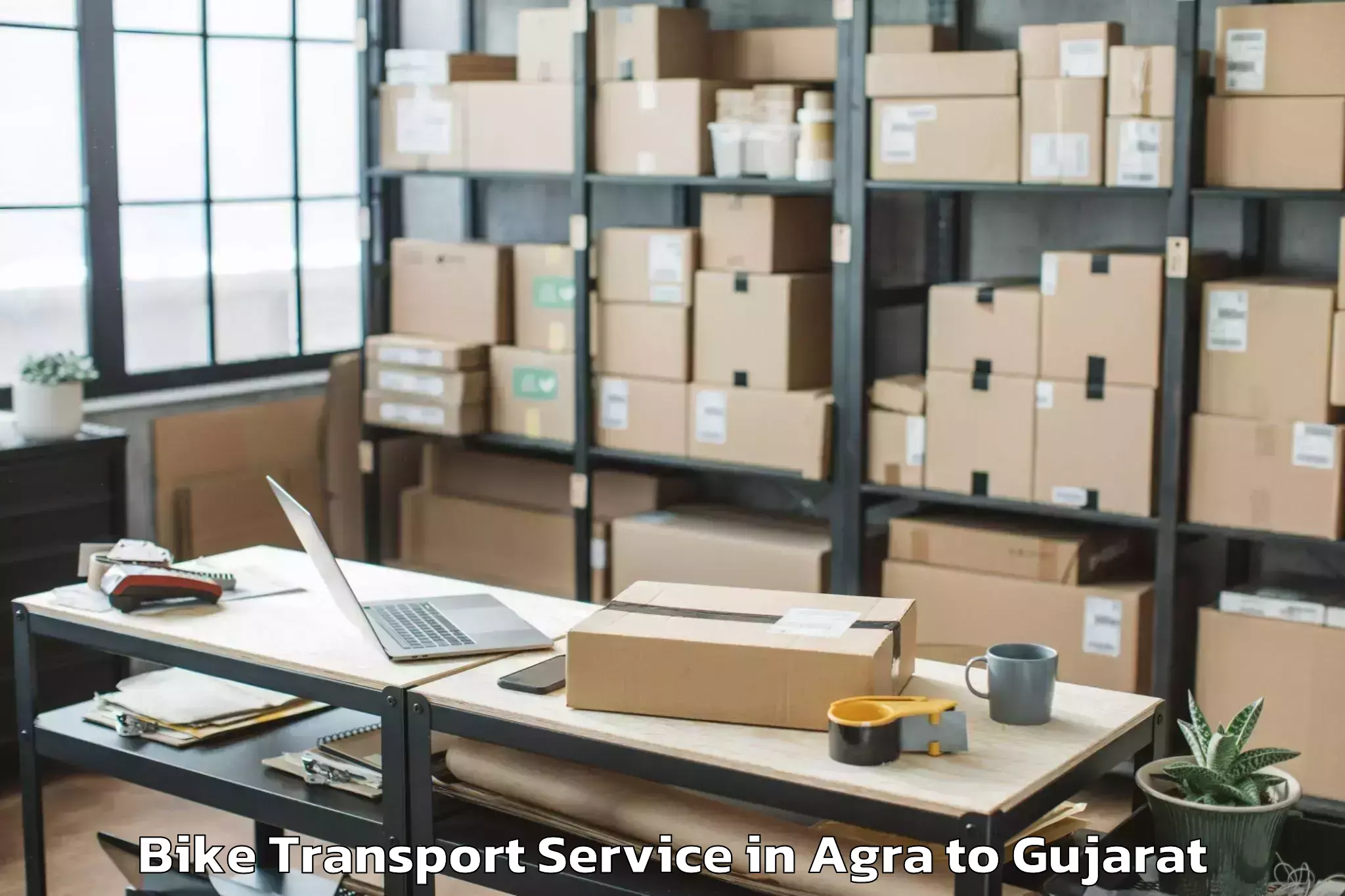 Book Your Agra to Porbandar Airport Pbd Bike Transport Today